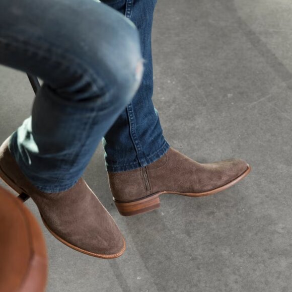 EUC Tecovas The Dean Suede Zip Boot in Granite - Picture 1 of 14